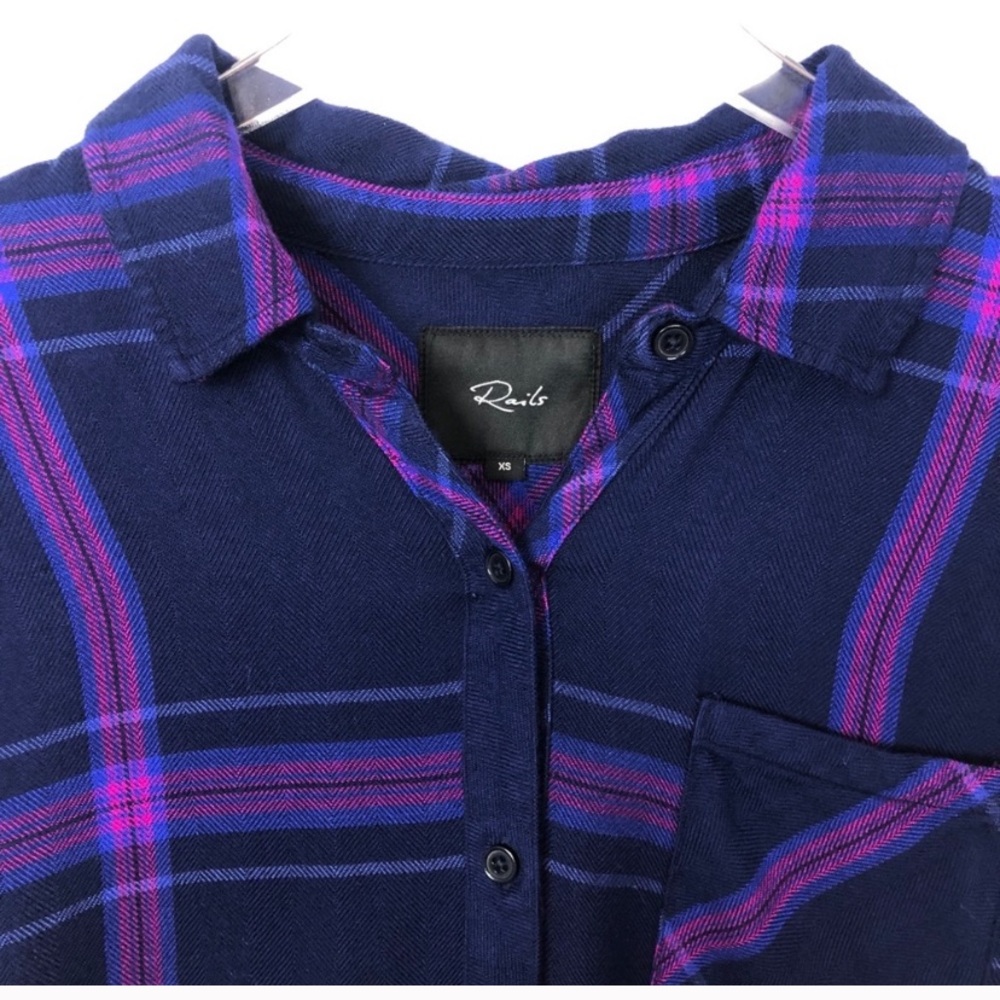 Rails Nwot Hunter Ultraviolet Button Down Shirt Xs - image 7
